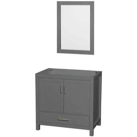 A large image of the Wyndham Collection WCS141436SSXXM24 Dark Gray / Brushed Chrome Hardware