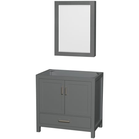 A large image of the Wyndham Collection WCS141436SSXXMED Dark Gray / Brushed Chrome Hardware
