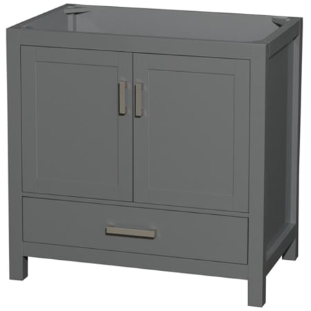 A large image of the Wyndham Collection WCS141436SSXXMXX Dark Gray / Brushed Chrome Hardware