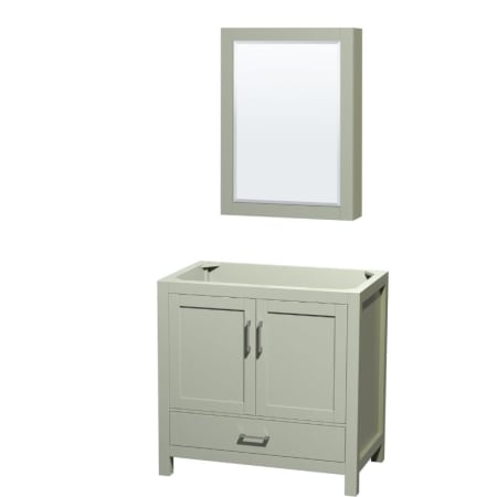 A large image of the Wyndham Collection WCS141436SSXXMED Light Green / Brushed Nickel Hardware