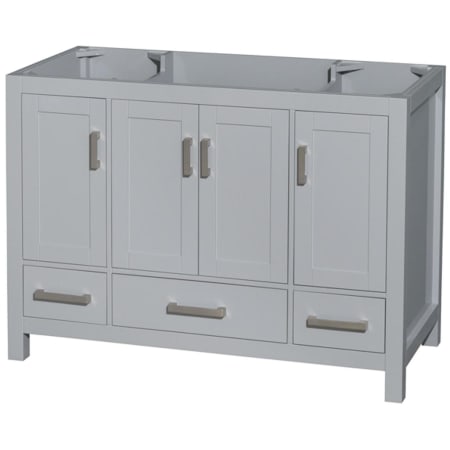 A large image of the Wyndham Collection WC-1414-48-SGL-UM-VAN Gray / Brushed Chrome Hardware