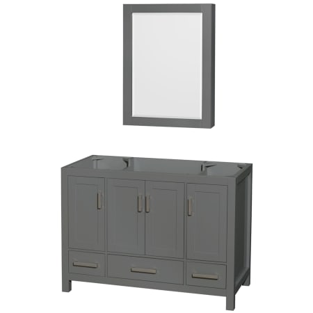 A large image of the Wyndham Collection WCS141448SSXXMED Dark Gray / Brushed Chrome Hardware