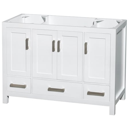 A large image of the Wyndham Collection WC-1414-48-SGL-UM-VAN White / Brushed Chrome Hardware