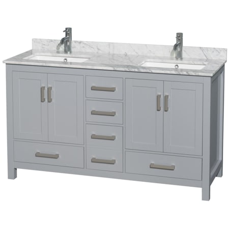 A large image of the Wyndham Collection WCS141460DUNSMXX Gray / White Carrara Marble Top