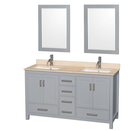 Wyndham Collection Wcs141460dgyivunsm24 Gray Ivory Top Sheffield A Large Image Of The Wyndham Collection Wcs141460dunsm24 Gray Ivory Top