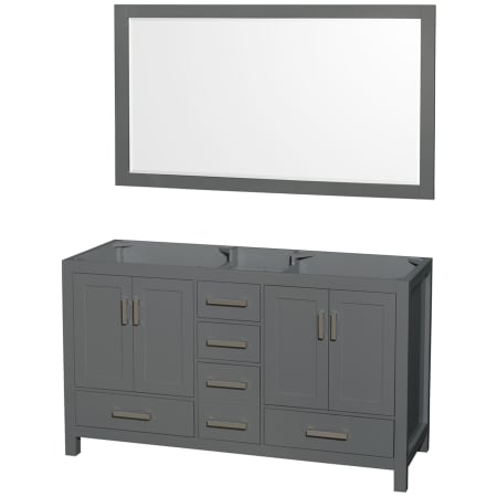 A large image of the Wyndham Collection WCS141460DSXXM58 Dark Gray / Brushed Chrome Hardware