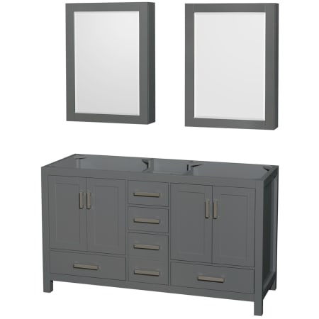 A large image of the Wyndham Collection WCS141460DSXXMED Dark Gray / Brushed Chrome Hardware