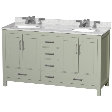 A large image of the Wyndham Collection WCS141460DUNOMXX Light Green / Brushed Nickel Hardware