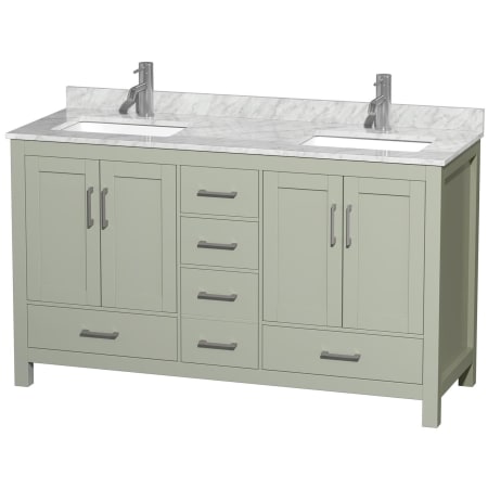 A large image of the Wyndham Collection WCS141460DUNSMXX Light Green / Brushed Nickel Hardware