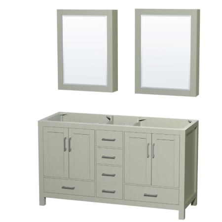 A large image of the Wyndham Collection WCS141460DSXXMED Light Green / Brushed Nickel Hardware