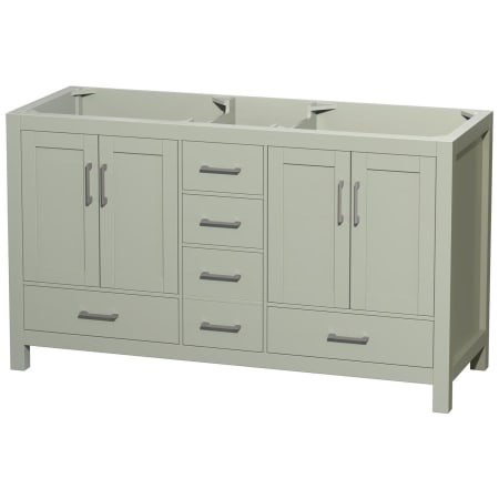 A large image of the Wyndham Collection WCS141460DSXXMXX Light Green / Brushed Nickel Hardware