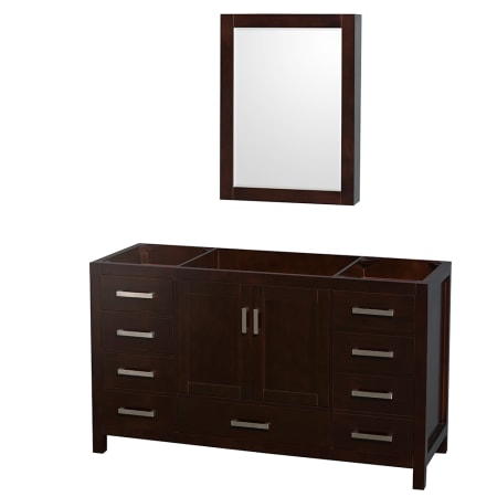 A large image of the Wyndham Collection WCS141460SSXXMED Espresso