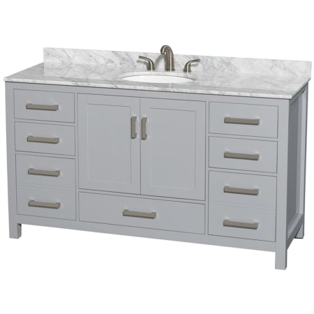 A large image of the Wyndham Collection WCS141460SUNOMXX Gray / White Carrara Marble Top