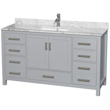 A large image of the Wyndham Collection WCS141460SUNSMXX Gray / White Carrara Marble Top