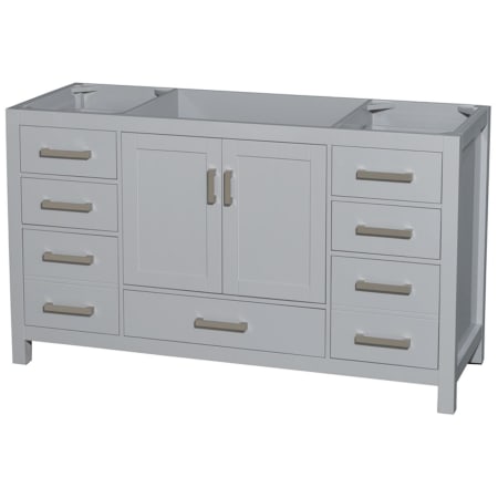 A large image of the Wyndham Collection WC-1414-60-SGL-UM-VAN Gray / Brushed Chrome Hardware