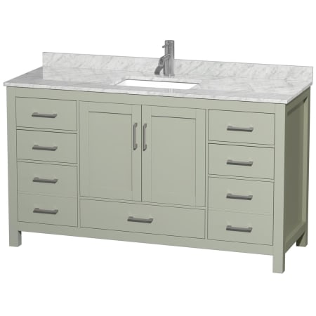 A large image of the Wyndham Collection WCS141460SUNSMXX Light Green / Brushed Nickel Hardware