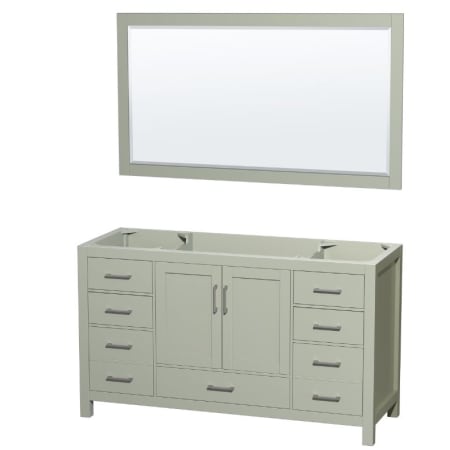 A large image of the Wyndham Collection WCS141460SSXXM58 Light Green / Brushed Nickel Hardware