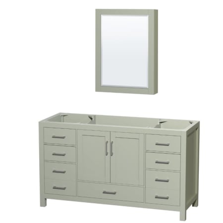 A large image of the Wyndham Collection WCS141460SSXXMED Light Green / Brushed Nickel Hardware