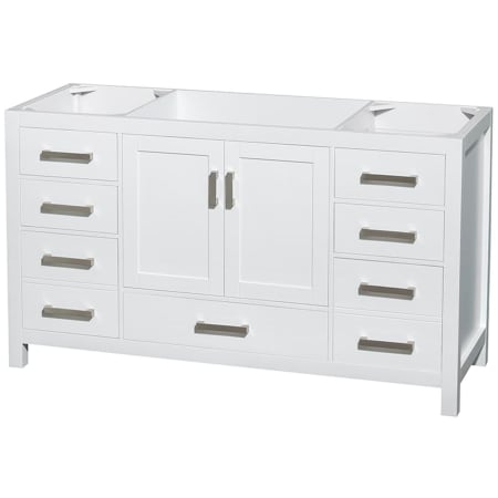 A large image of the Wyndham Collection WC-1414-60-SGL-UM-VAN White / Brushed Chrome Hardware
