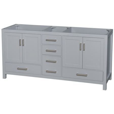 A large image of the Wyndham Collection WCS141472DUNOMXX Gray / White Carrara Marble Top / Brushed Chrome Hardware