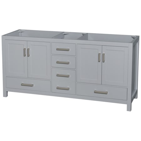 A large image of the Wyndham Collection WC-1414-72-DBL-UM-VAN Gray / Brushed Chrome Hardware