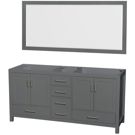 A large image of the Wyndham Collection WCS141472DSXXM70 Dark Gray / Brushed Chrome Hardware