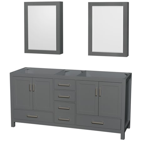 A large image of the Wyndham Collection WCS141472DSXXMED Dark Gray / Brushed Chrome Hardware