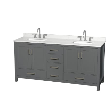 A large image of the Wyndham Collection WCS141472D-QTZ-US3MXX Dark Gray / Giotto Quartz Top / Brushed Chrome Hardware