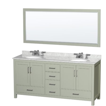 A large image of the Wyndham Collection WCS141472DUNOM70 Light Green / Brushed Nickel Hardware
