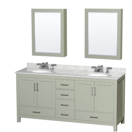 A large image of the Wyndham Collection WCS141472DUNOMED Light Green / Brushed Nickel Hardware