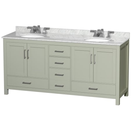 A large image of the Wyndham Collection WCS141472DUNOMXX Light Green / Brushed Nickel Hardware