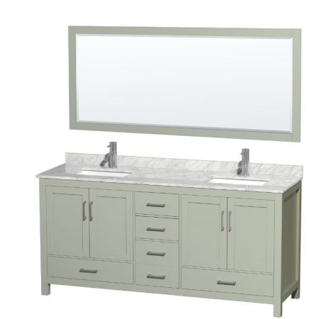 A large image of the Wyndham Collection WCS141472DUNSM70 Light Green / Brushed Nickel Hardware