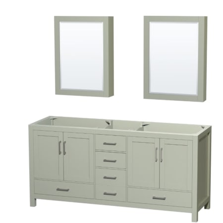 A large image of the Wyndham Collection WCS141472DSXXMED Light Green / Brushed Nickel Hardware