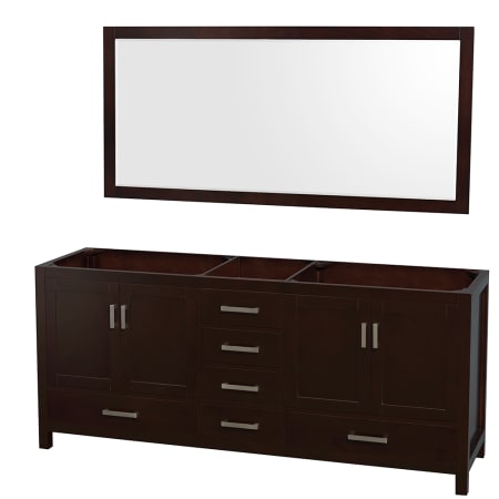 A large image of the Wyndham Collection WCS141480DSXXM70 Espresso