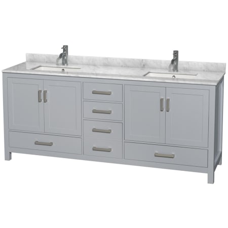 A large image of the Wyndham Collection WCS141480DUNSMXX Gray / White Carrara Marble Top