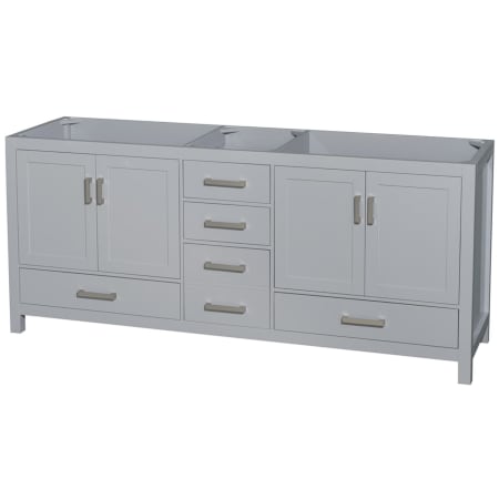 A large image of the Wyndham Collection WC-1414-80-DBL-UM-VAN Gray / Brushed Chrome Hardware