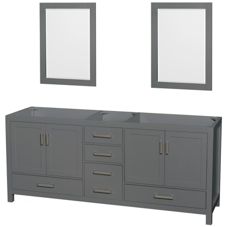 A large image of the Wyndham Collection WCS141480DSXXM24 Dark Gray / Brushed Chrome Hardware
