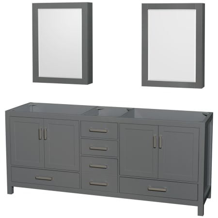 A large image of the Wyndham Collection WCS141480DSXXMED Dark Gray / Brushed Chrome Hardware