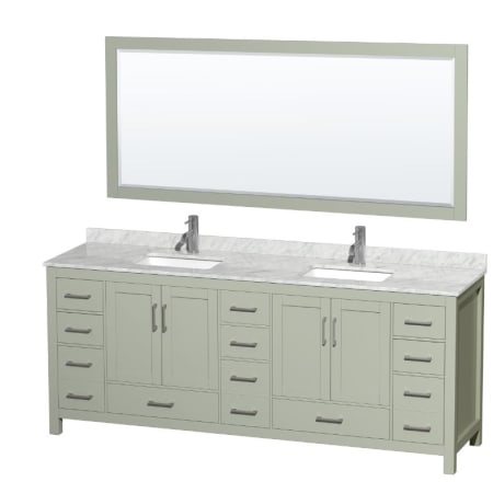 A large image of the Wyndham Collection WCS141484DUNSM70 Light Green / Brushed Nickel Hardware