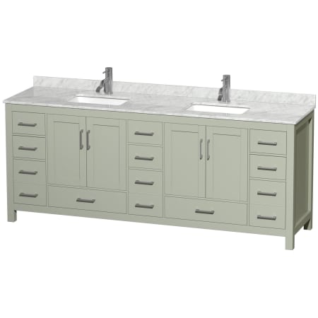 A large image of the Wyndham Collection WCS141484DUNSMXX Light Green / Brushed Nickel Hardware