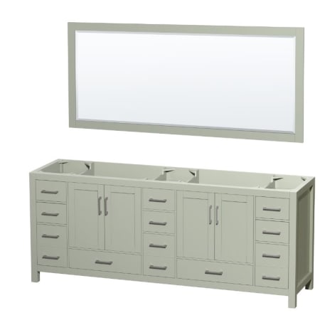 A large image of the Wyndham Collection WCS141484DSXXM70 Light Green / Brushed Nickel Hardware
