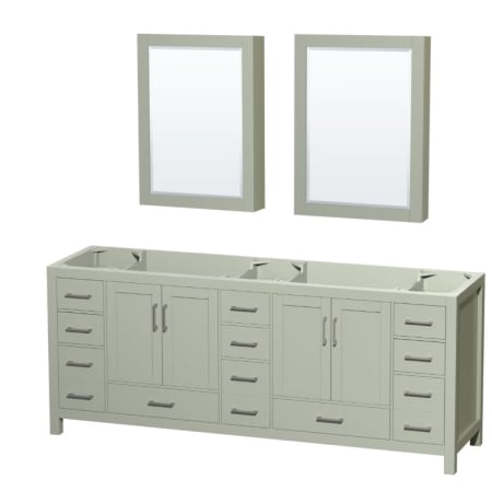 A large image of the Wyndham Collection WCS141484DSXXMED Light Green / Brushed Nickel Hardware