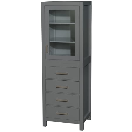 A large image of the Wyndham Collection WCS1414LT Dark Gray / Brushed Chrome Hardware