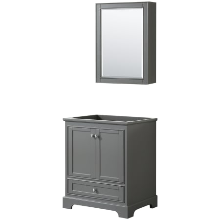 A large image of the Wyndham Collection WCS202030SCXSXXMED Dark Gray / Polished Chrome Hardware