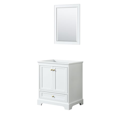 A large image of the Wyndham Collection WCS202030SCXSXXM24 White / Brushed Gold Hardware