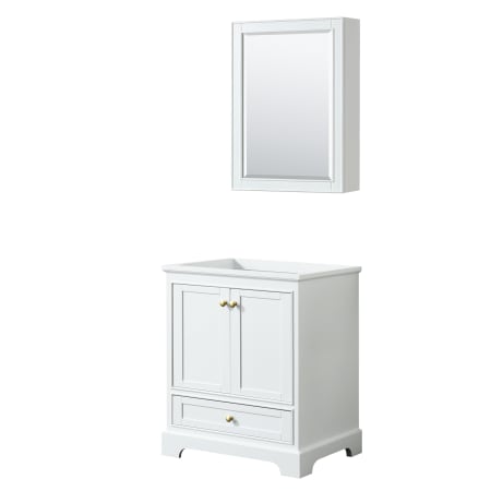 A large image of the Wyndham Collection WCS202030SCXSXXMED White / Brushed Gold Hardware