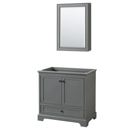 A large image of the Wyndham Collection WCS202036SCXSXXMED Dark Gray / Matte Black Hardware