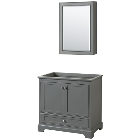 A large image of the Wyndham Collection WCS202036SCXSXXMED Dark Gray / Polished Chrome Hardware