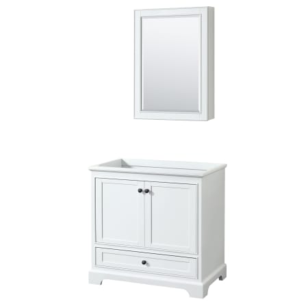 A large image of the Wyndham Collection WCS202036SCXSXXMED White / Matte Black Hardware