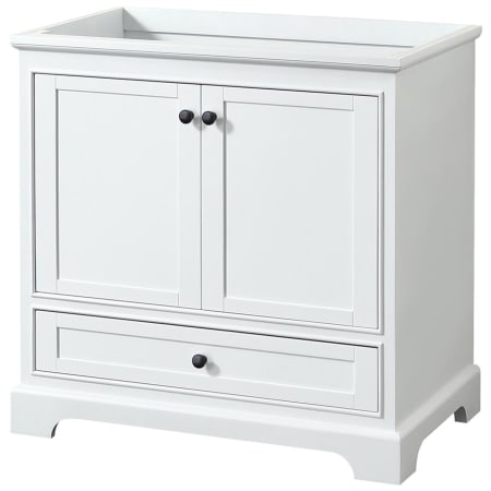 A large image of the Wyndham Collection WCS202036SCXSXXMXX White / Matte Black Hardware